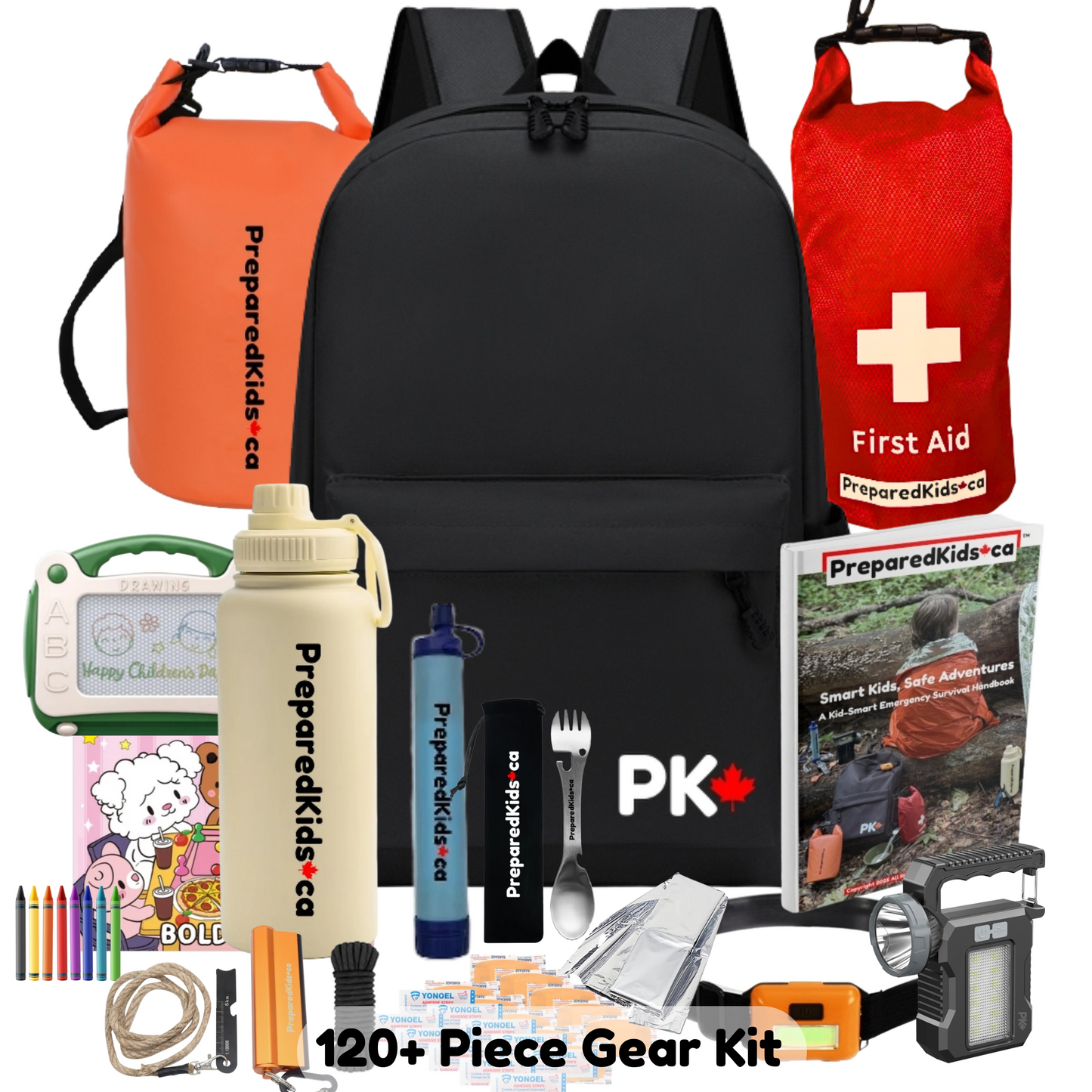 Premium Emergency Backpack for Kids – Prepared Kids Survival Kit Go Bag with Child-Friendly Safety Supplies