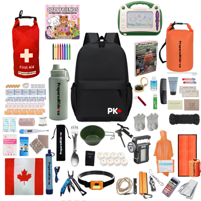 Wilderness Survival Kit for Kids — 128 Items with Instructional Handbook