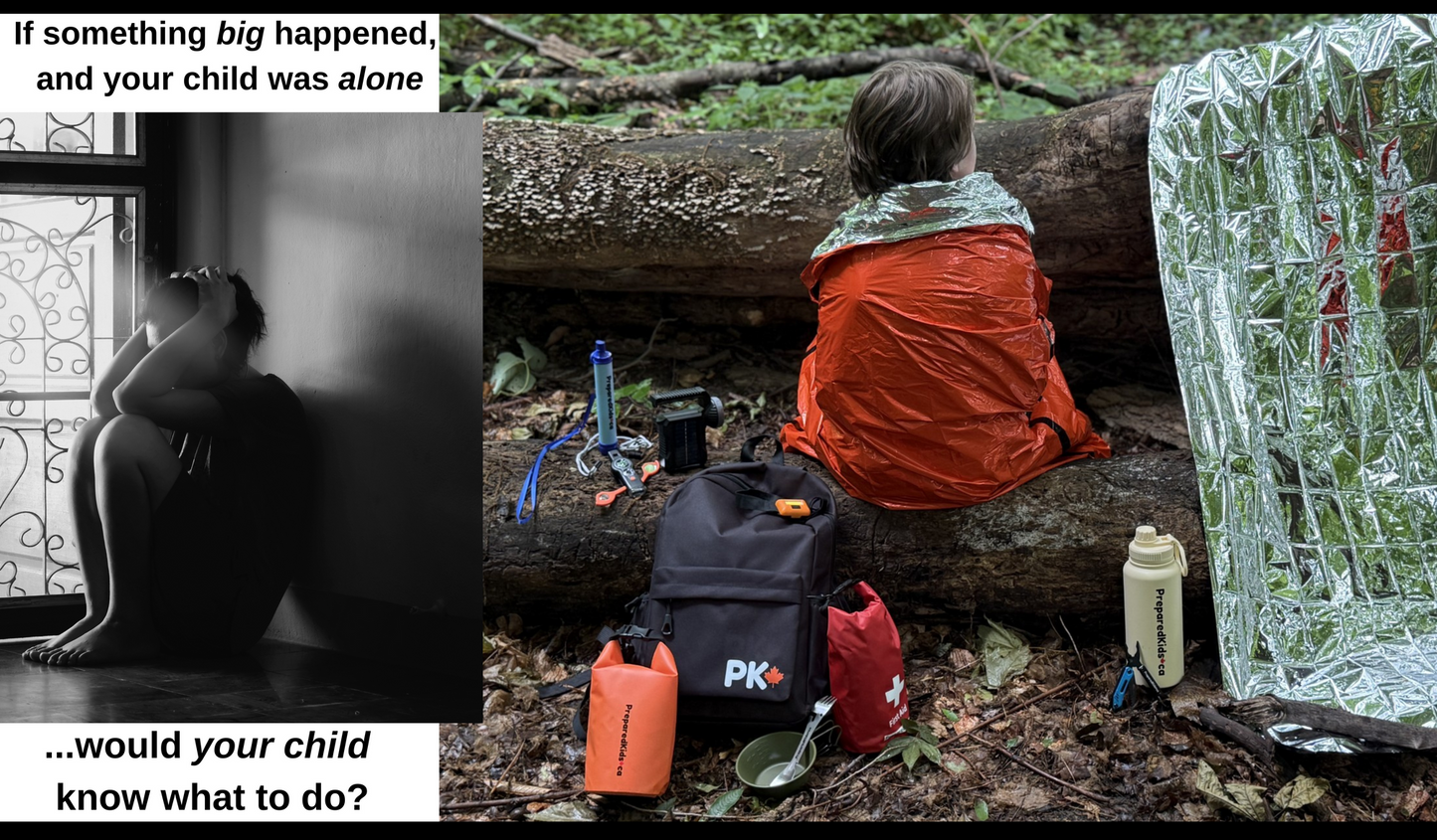 Wilderness Survival Kit for Kids — 128 Items with Instructional Handbook