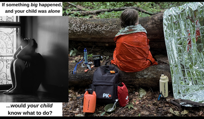 Wilderness Survival Kit for Kids — 128 Items with Instructional Handbook