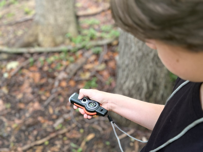 Using the included compass to navigate